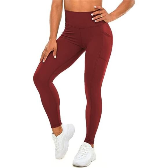 High Waisted Leggings for Women - Buttery Soft Tummy Control Pants with Pockets - Picture 1 of 8